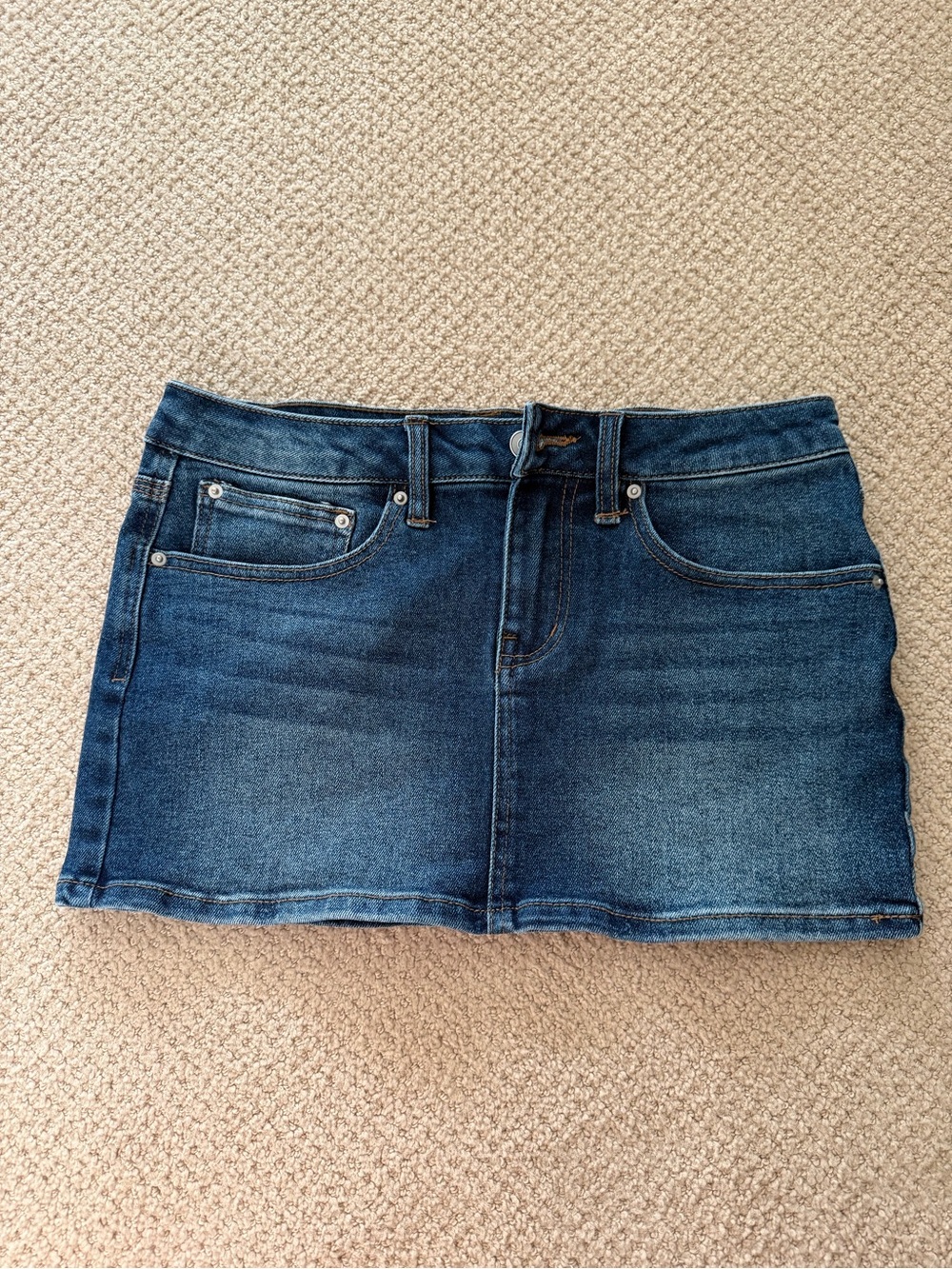 Fashion Nova Dark Blue Denim Mini Skirt